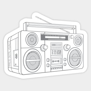 Boombox (Gray Lines) Analog / Music Sticker